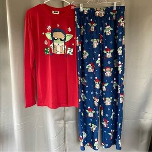 Munki Munki Slumber Baby Grogu Star Wars Mandelorian Pajamas MENS SMALL